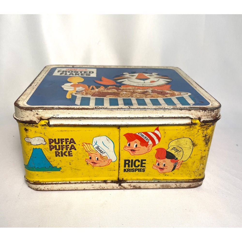 Kelloggs Cereal Frosted Flakes Rice Krispies Lunchbox Aladdin Vintage 1969 USA - Picture 6 of 8